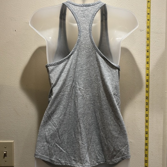 Nike Heather Gray Tank Top with Vibrant Pink Text - Picture 2 of 3